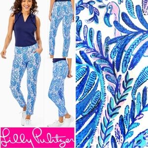 Lilly Pulitzer Luxletic Corso Pant UPF 50+ Baha Blue size 10